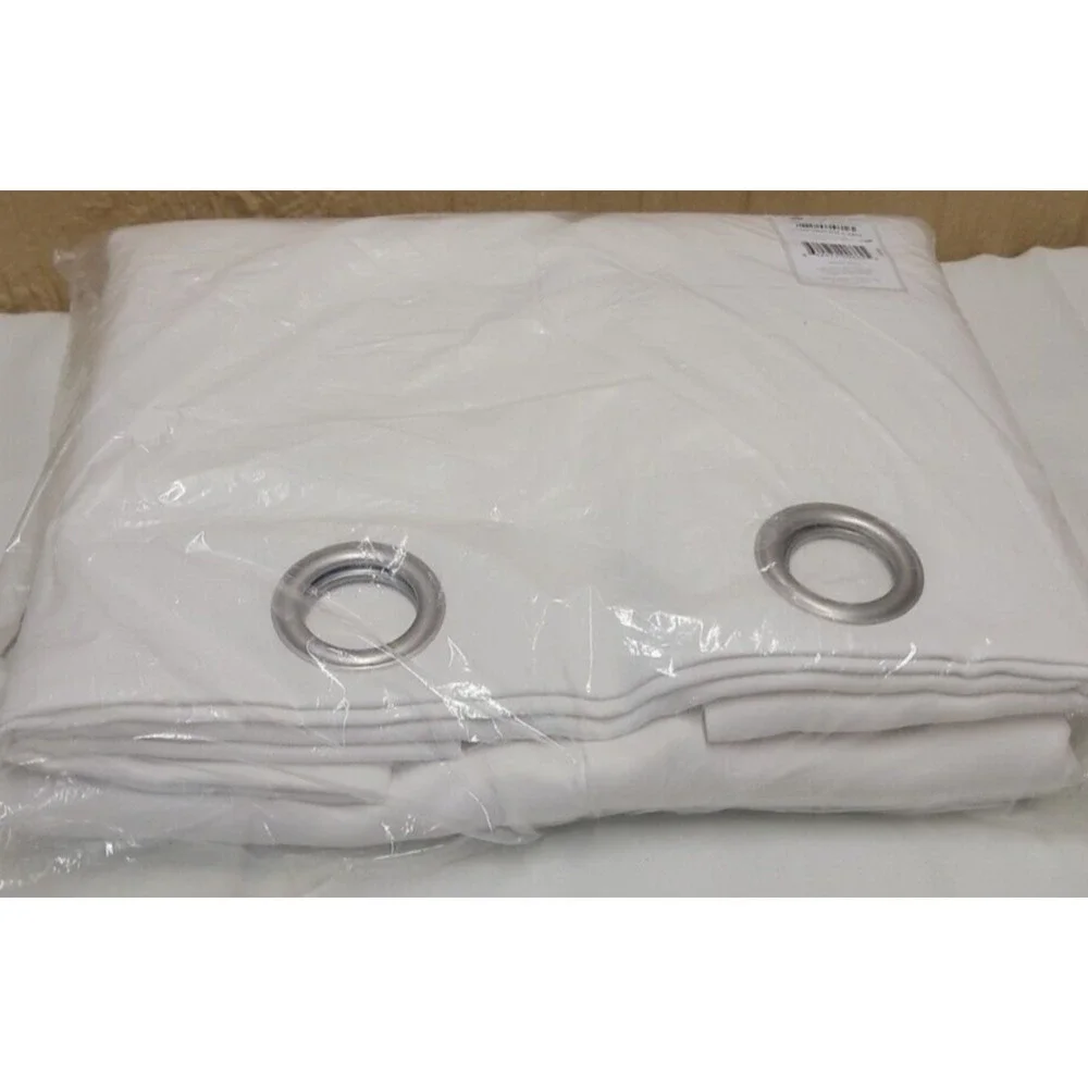 Exclusive Set of Home Curtains White Sateen Grommet Curtain Panels 52